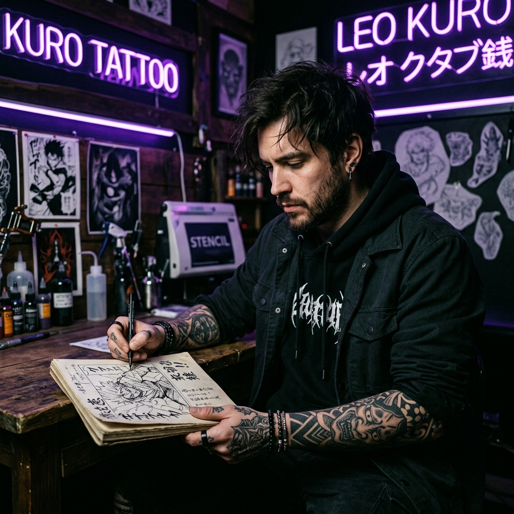 Leo Kuro - Especialista em blackwork e mangá
